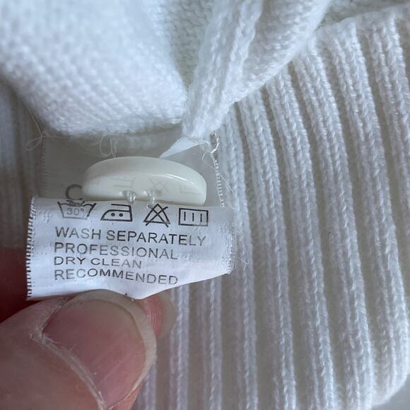 Campure‎ 100% Cotton Sweater Vest White Layering Casual Fisherman Womens Size S - Picture 8 of 10